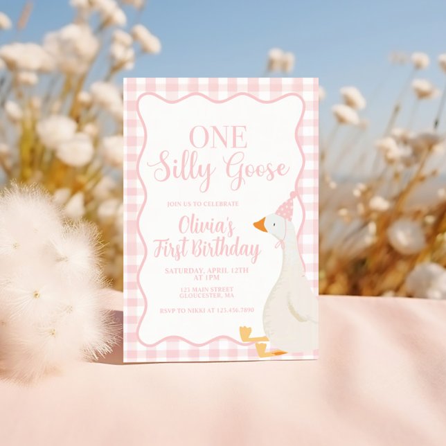 One Silly Goose pink Invitation (Creator Uploaded)