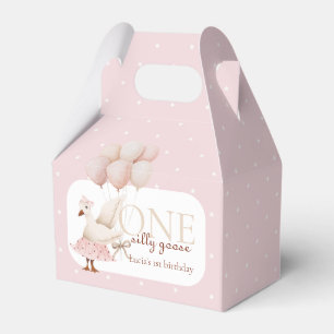 One Silly Goose Pink Pastel 1st Birthday Favour Box