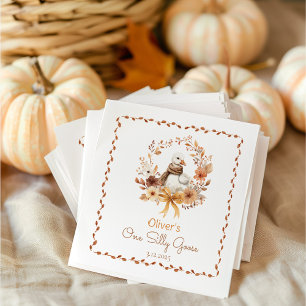One Silly Goose Rustic Fall 1st Birthday Napkin
