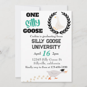 One Silly Goose - Silly Goose Graduation Invites