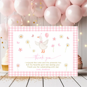 One Silly Goose Spring Pink Daisy Birthday Thank You Card