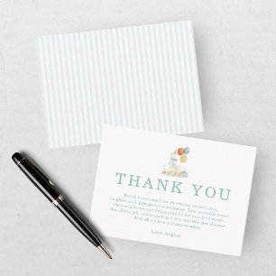 One Silly Goose Teal Blue Boys 1st Birthday Enclosure Card