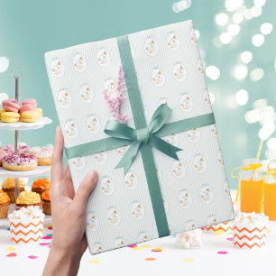 One Silly Goose Teal Blue Boys 1st Birthday Wrapping Paper