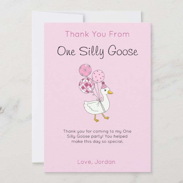 One Silly Goose Thank You Card (Front)