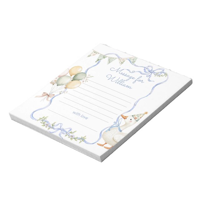 One Silly Goose time capsule message Notepad (Rotated)
