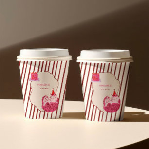One Silly Pink Kitty 1st Birthday Paper Cups