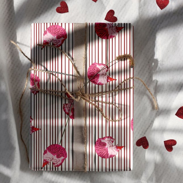 One Silly Pink Kitty 1st Birthday Wrapping Paper Sheet (Creator Uploaded)