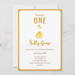 One Silly Porch Goose Birthday Invitation