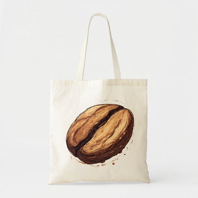 One Single Isolated Coffee Bean Tote Bag (Front)