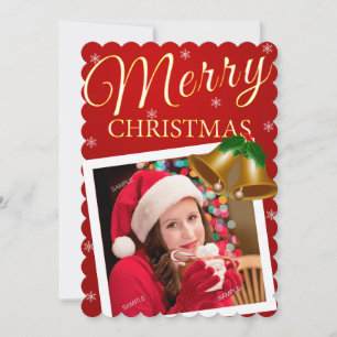 One Single Photo Elegant Christmas Greeting Card