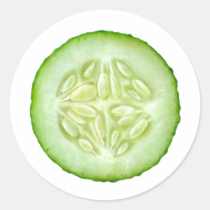 One slice of cucumber classic round sticker