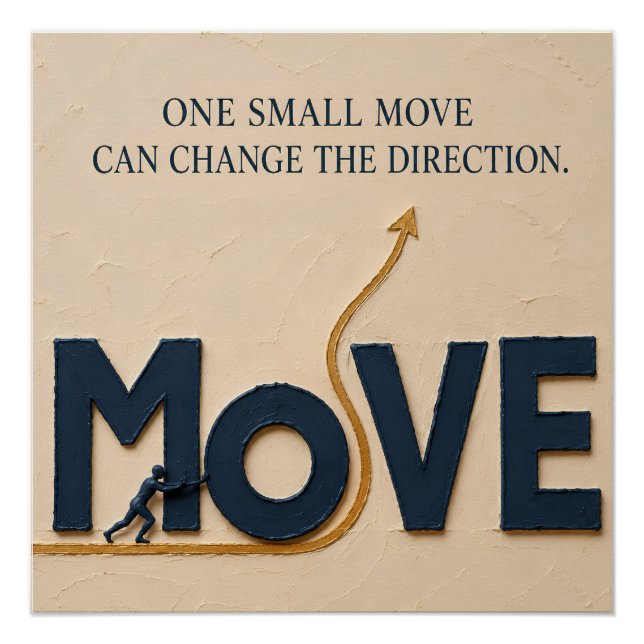 One Small Move Changes Direction – Growth Mindset  Poster (Front)