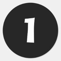One Small Round Black Number Stickers by Janz