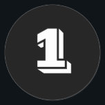 One Small Round Black Number Stickers by Janz<br><div class="desc">Custom Number Designs by Janz © 2008-2017 Jan Fitzgerald. All rights reserved. Graphic Design,  Artwork,  & Photography by Jan & Michael Fitzgerald.</div>