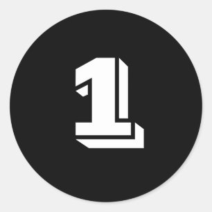 One Small Round Black Number Stickers by Janz