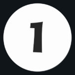 One Small Round White Number Stickers by Janz<br><div class="desc">Custom Number Designs by Janz © 2008-2017 Jan Fitzgerald. All rights reserved. Graphic Design,  Artwork,  & Photography by Jan & Michael Fitzgerald.</div>