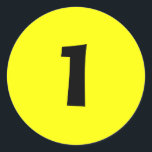 One Small Round Yellow Number Stickers by Janz<br><div class="desc">Sticker Designs by Janz © 2008-2017 Jan Fitzgerald. All rights reserved. Graphic Design,  Artwork,  & Photography by Jan & Michael Fitzgerald.</div>
