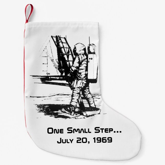 One Small Step Apollo 11 Moon Landing Christmas Stocking (Front)