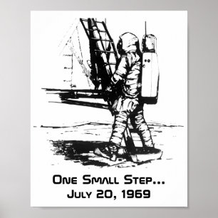 One Small Step Apollo 11 Moon Landing Poster