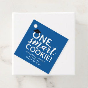 One Smart Cookie Blue Graduation Favour Tags