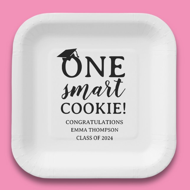 One Smart Cookie Class Of 2024 Graduation Paper Plate (Creator Uploaded)