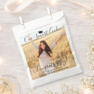 One Smart Cookie Elegant Script Simple Photo Funny Favour Bag