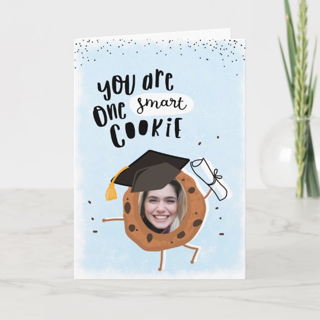 One Smart Cookie Funny Photo Graduation Card (Front)