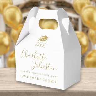One Smart Cookie Gold Script Graduation Party Favour Box