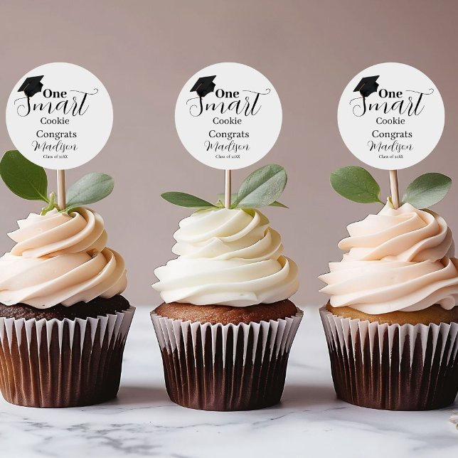 One smart cookie graduation party classic round sticker (Creator Uploaded)