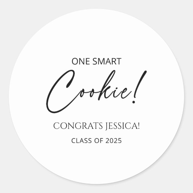 One smart Cookie Graduation party favours  Classic Round Sticker (Front)