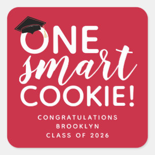 One Smart Cookie Graduation Square Sticker