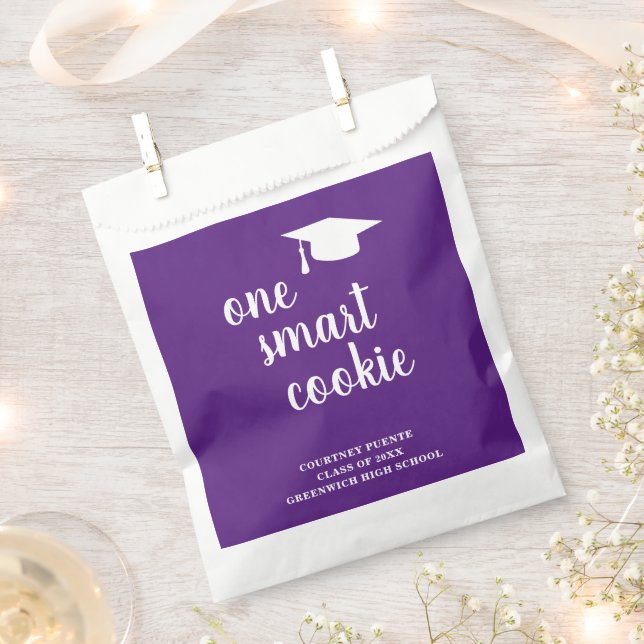 One Smart Cookie Mortar Board Modern Graduation Favour Bag (Clipped)
