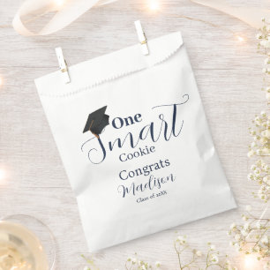 One smart cookie  navy blue graduation party favour bag