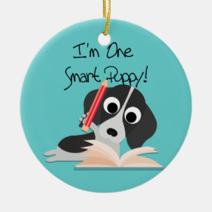 One Smart Puppy Ceramic Ornament