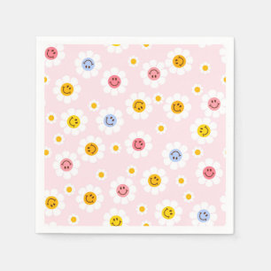 One Smile First Birthday Daisy Pastel Girls Napkin