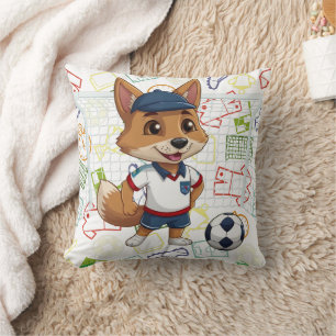 One Soccer Cayote Print Cushion