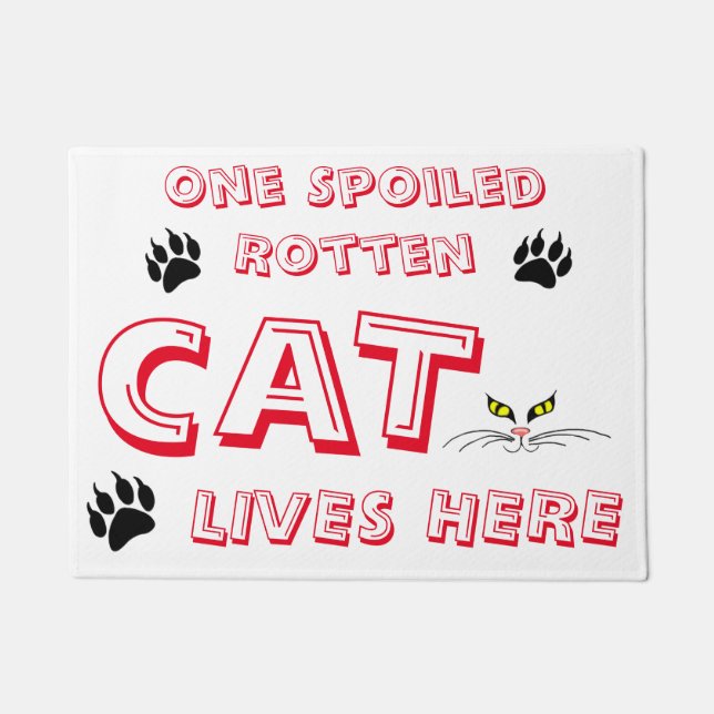 One Spoiled Rotten Cat Doormat (Front)