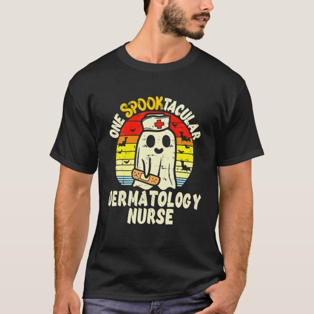 One Spooktacular Dermatology Nurse Halloween Ghost T-Shirt (Front)