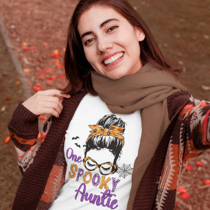 One Spooky Auntie Funny Halloween Aunt T-Shirt
