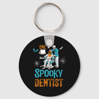 One Spooky Dentist Scary Dental Halloween Skeleton Key Ring