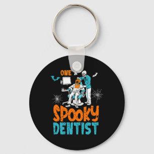 One Spooky Dentist Scary Dental Halloween Skeleton Key Ring