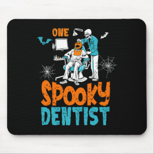 One Spooky Dentist Scary Dental Halloween Skeleton Mouse Pad