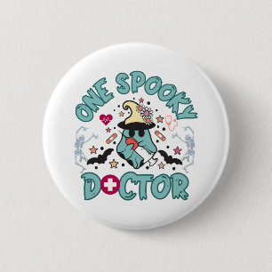 One Spooky Doctor, cute halloween doctor, skeleton 6 Cm Round Badge