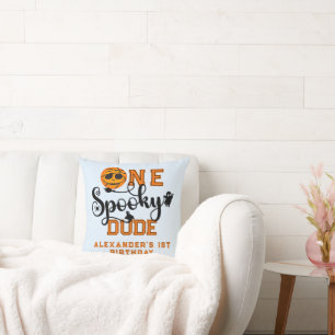 One Spooky Dude Basketball Boys Rad Kids Birthday Cushion