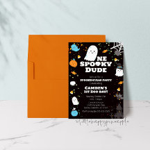 One Spooky Dude Birthday Invitation