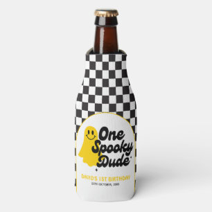 One Spooky Dude Groovy Halloween First Birthday Bottle Cooler