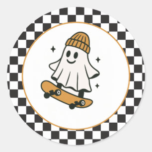 One Spooky Dude Halloween Birthday  Classic Round Sticker