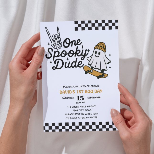 One Spooky Dude Halloween Birthday  Invitation (Creator Uploaded)