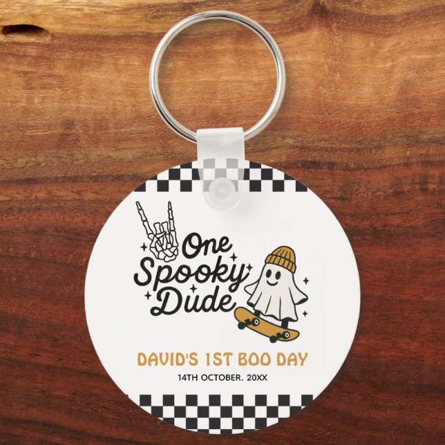 One Spooky Dude Halloween Birthday  Key Ring (Front)