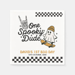 One Spooky Dude Halloween Birthday Napkin